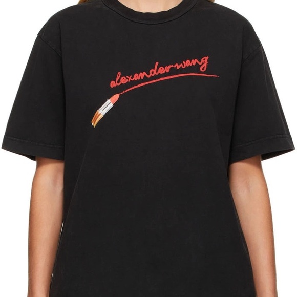 Alexander Wang Tops - Alexander Wang Black Lipstick T-Shirt